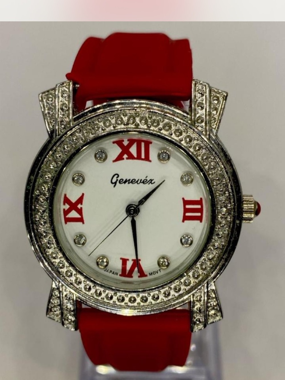 ** Ruby Red  ^ Iced Crystal Accent Women's Designer Watch ***